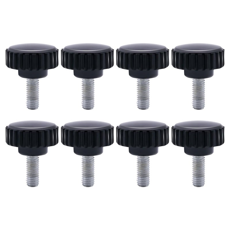 QIMAOO 8pcs Metric Male Thread Knurled, M6 x 40mm Black Thumb Screw Clamping Knobs Plastic Grip Threaded Knurled - Image 1